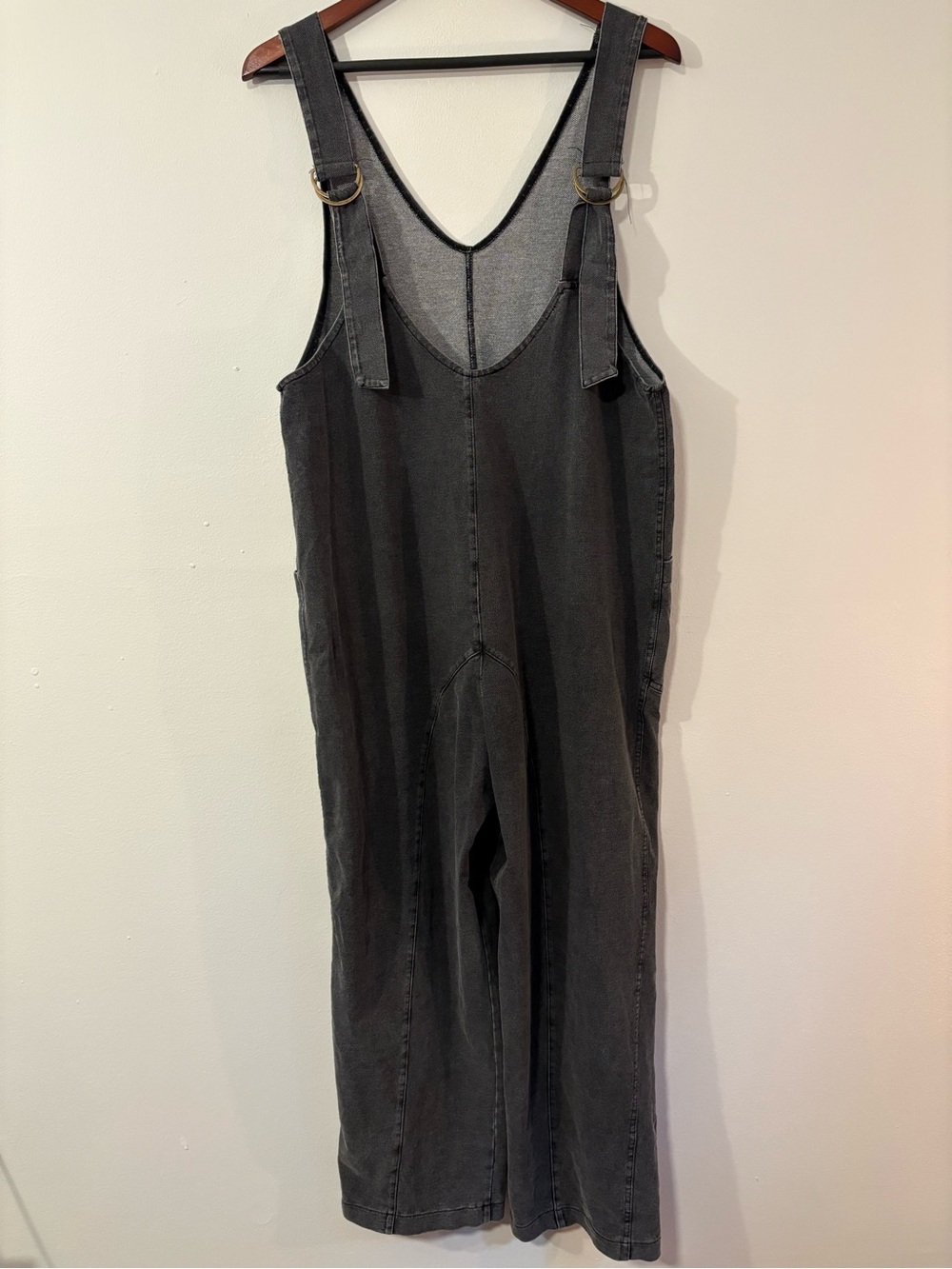 Exlura Washed Black Denim Wide-Leg Overalls Jumpsuit — Size M 🖤 - Picture 3 of 5